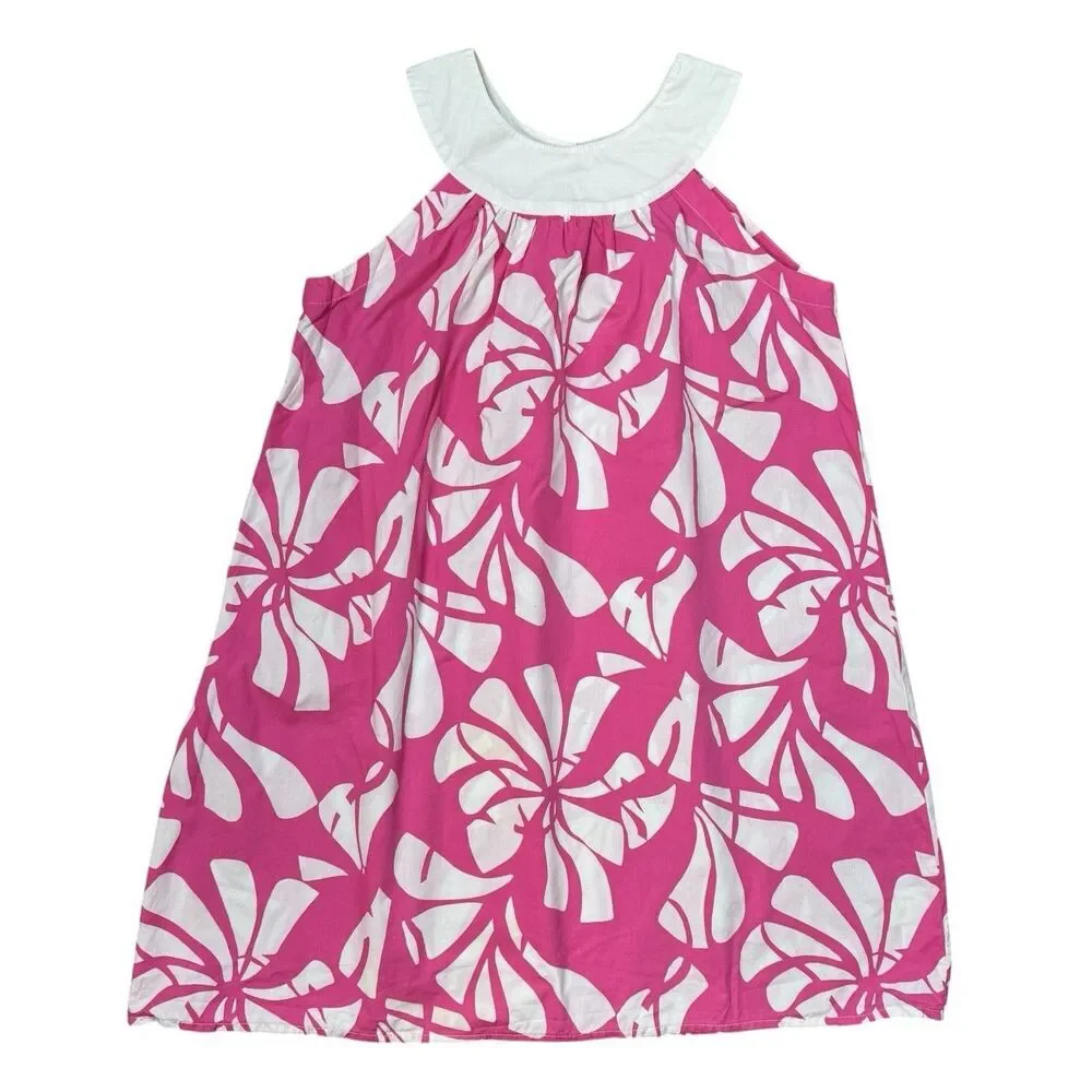 Lilly Pulitzer Adrianna Daquari Pin Sundress Girl 8‎ Pink White Floral Hawaiian